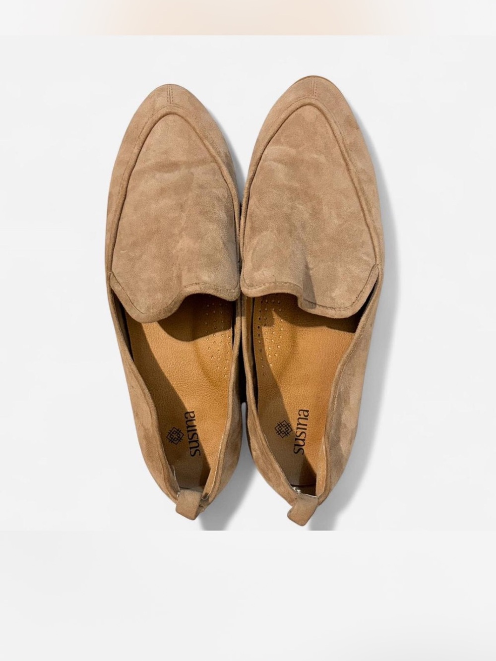 Susina women’s  Suede Slip-On Loafers in Taupe